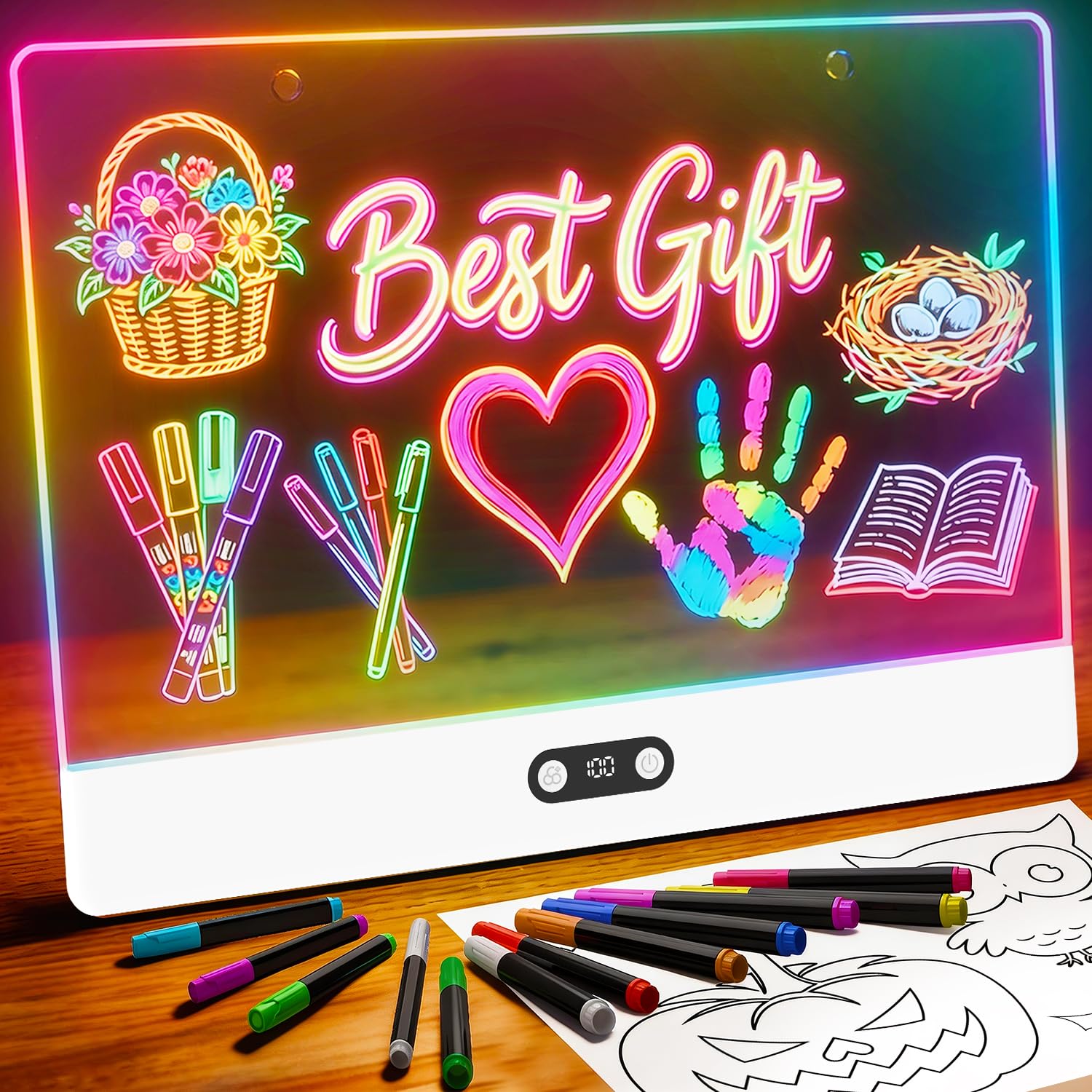Kids Toys Drawing - Tavola da disegno a LED ricaricabile