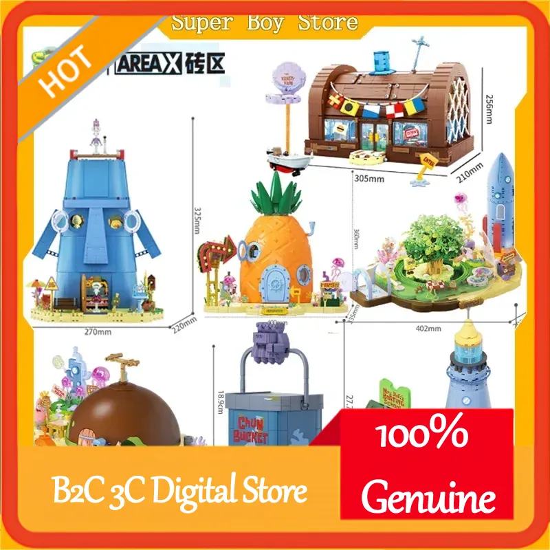 Kids Xbox Toys - Set di Blocchi da Costruzione Spongebob