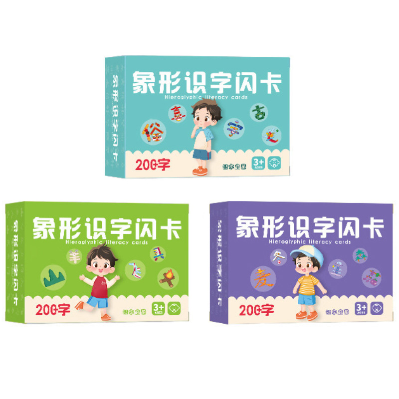 Educational Flash Card - Carte di alfabetizzazione pittografica per bambini,