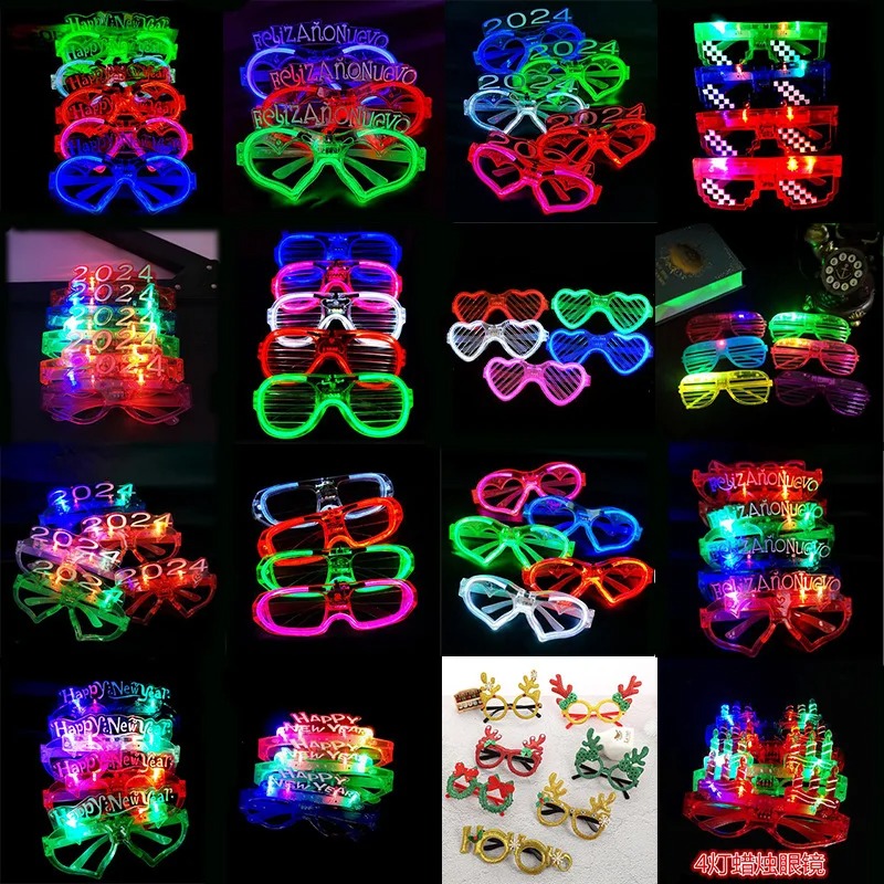 Kids Toys Christmas 2025 - 24 Pezzi Occhiali LED Luminosi 2025