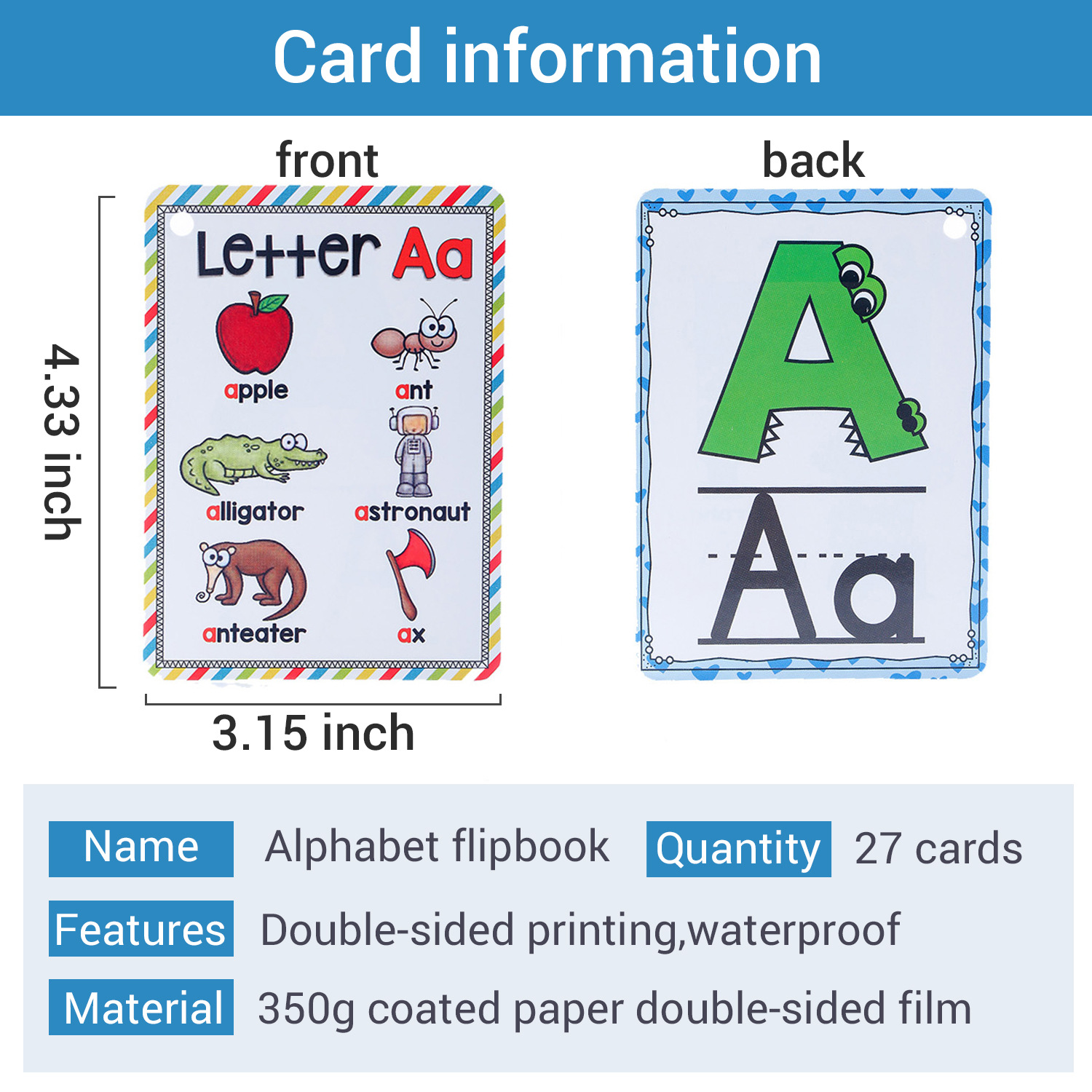 Bview Art English 26 lettere A - Educational Flash Card recensione e prezzo