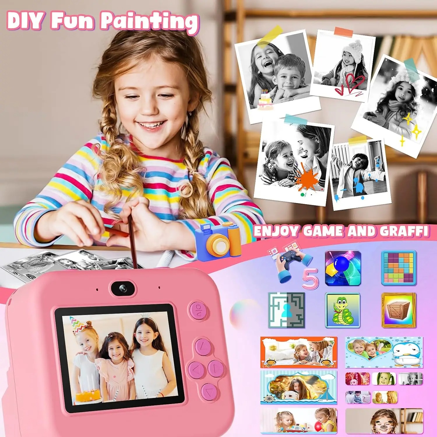 newInstant Print Camera con sc - Kids Toys Top View recensione e prezzo
